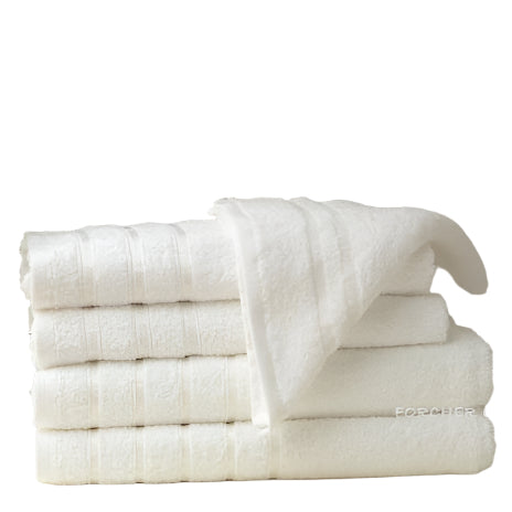 Set 6 prosoape, ALBE, 100% bumbac Pakistan, densitate 420gr/mp