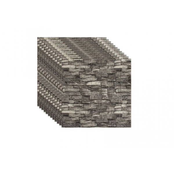 Tapet autoadeziv caramida gri 77 x 70 cm, spuma moale 3D