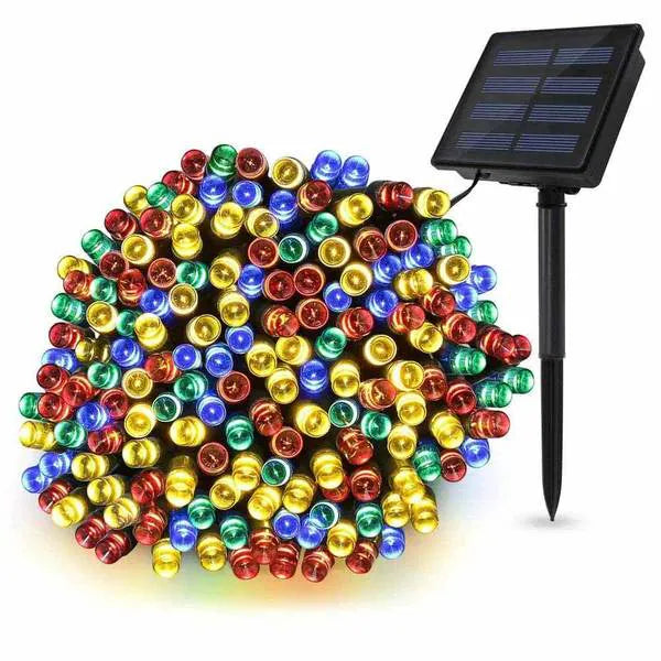 Ghirlanda luminoasa solara pentru gradina cu 100 LED, Multicolor