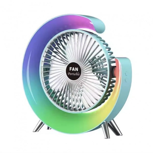 Mini ventilator de birou rotund cu LED RGB