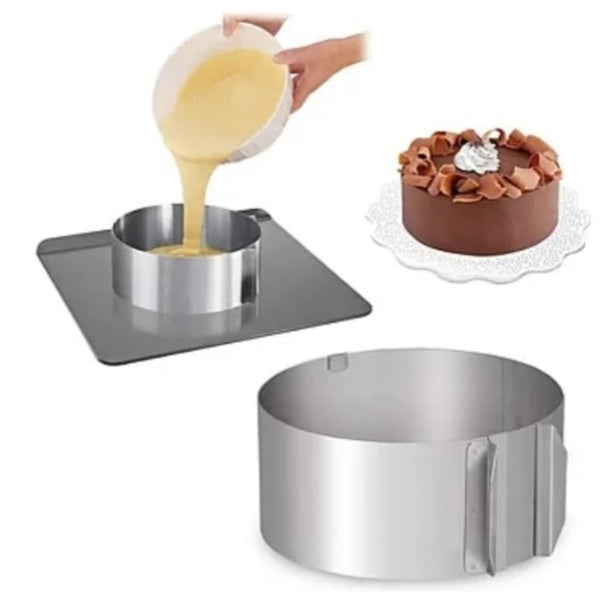 Forma reglabila pentru tort 16-30 cm din inox, inaltime 12 cm