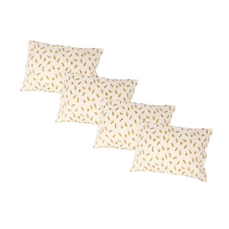 Set de patru perne cu umplutura de puf gasca si fata din bumbac