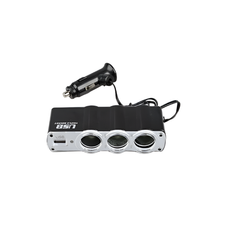 set2x Priza auto cu USB, 3 iesiri tip bricheta