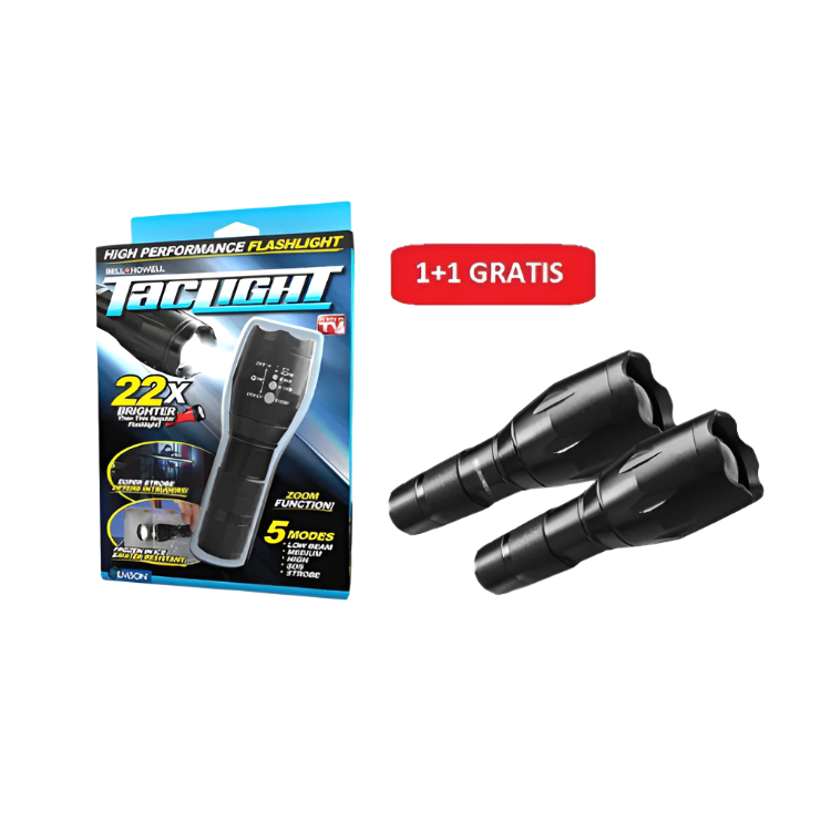 Set doua lanterne cu zoom Tac Light, rezistente la apa