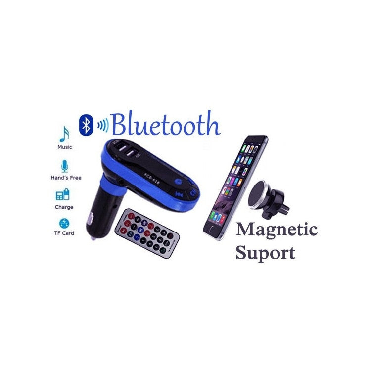 Modulator auto bluetooth cu telecomanda si suport magnetic telefon cu fixare rapida