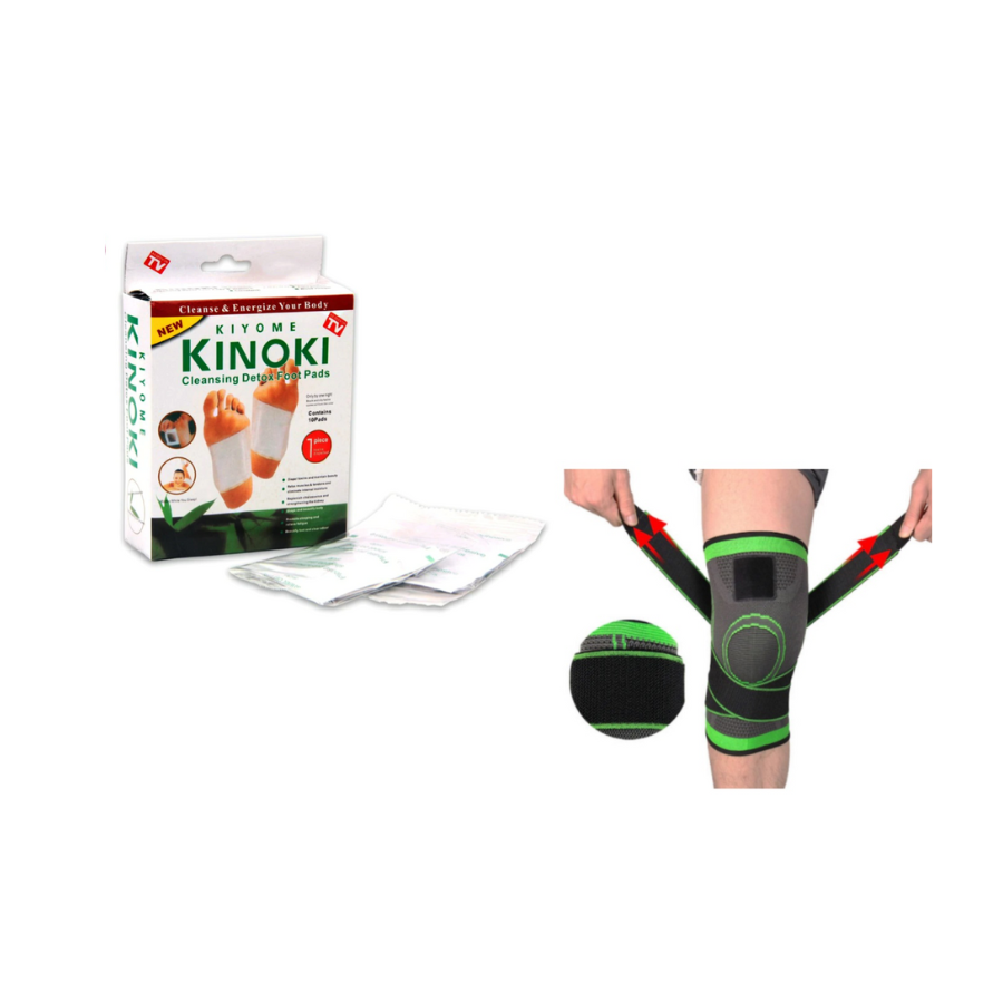 Set 50 plasturi detoxifiere + Genunchiera compresie ajustabila
