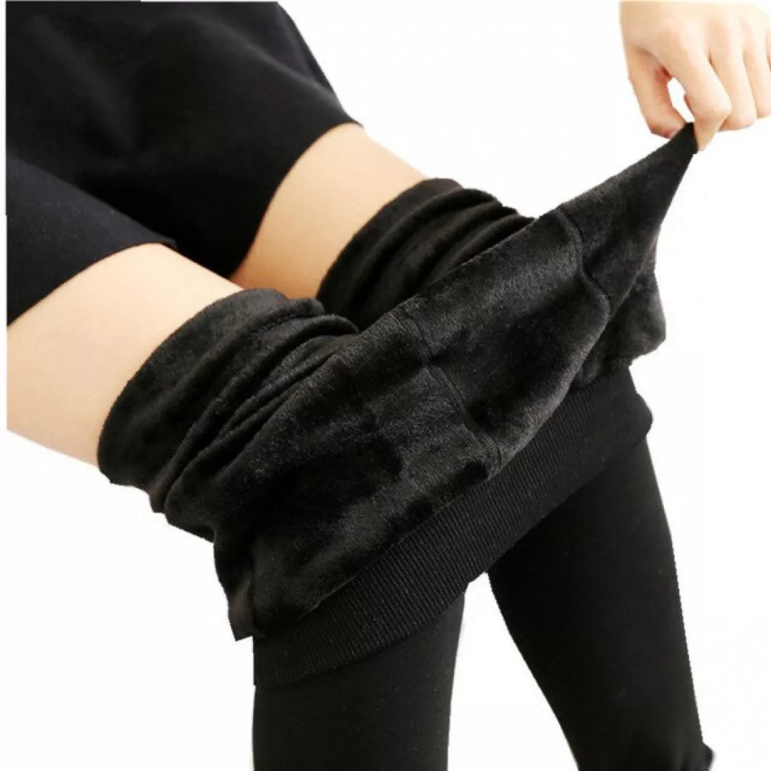 Set 2 perechi colanti IMBLANITI simpli, caldurosi, marime universala, NEGRU