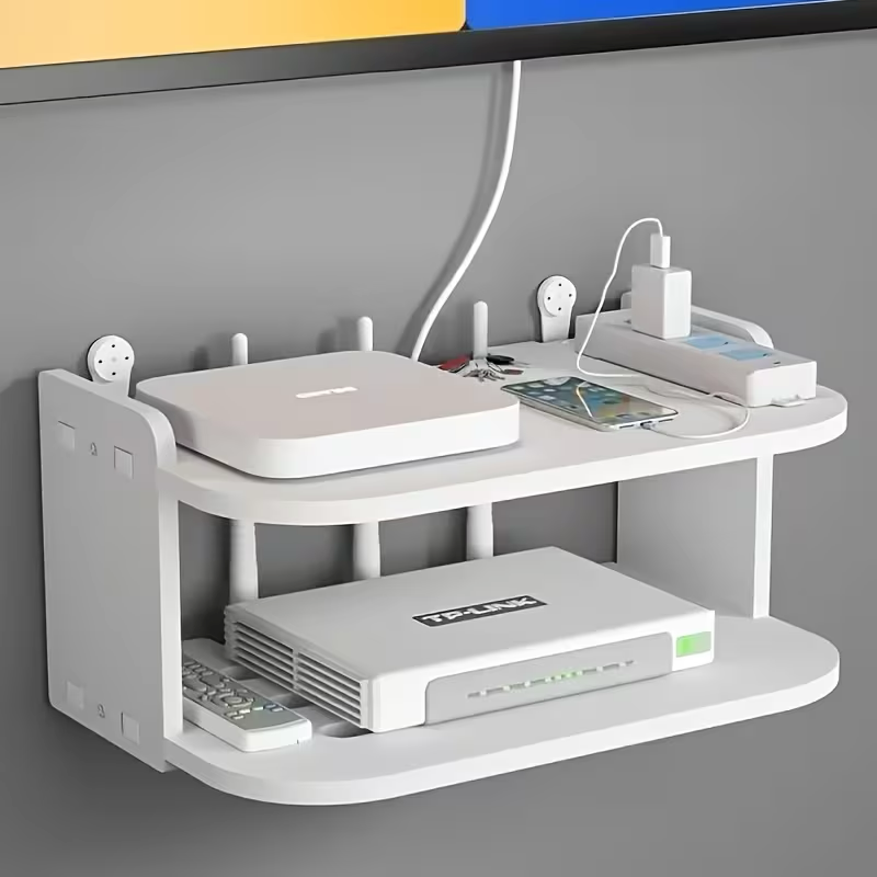Raft de perete organizator pentru router si alte accesorii, 20 x 30 cm