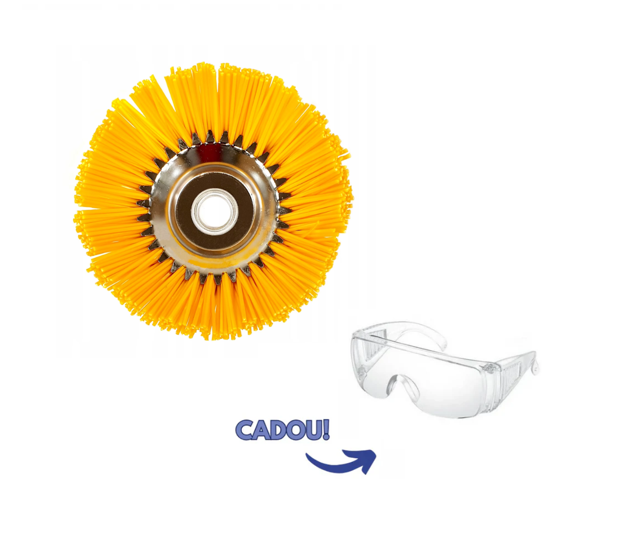 Disc tip perie/matura rotunda pentru motocoasa 200mm, pentru curatarea suprafetelor + CADOU Ochelari protectie