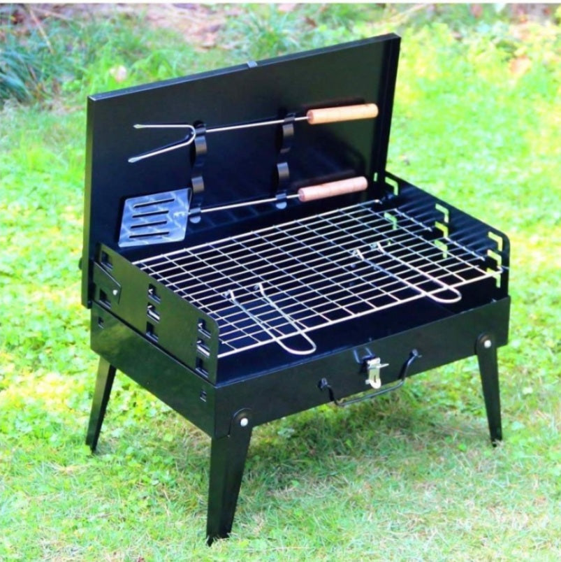 Gratar portabil pentru camping tip diplomat