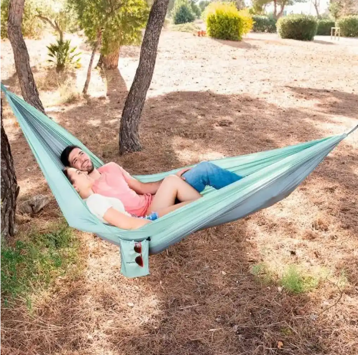 Hamac Camping ultra-usor Bleu Gri 260x140cm