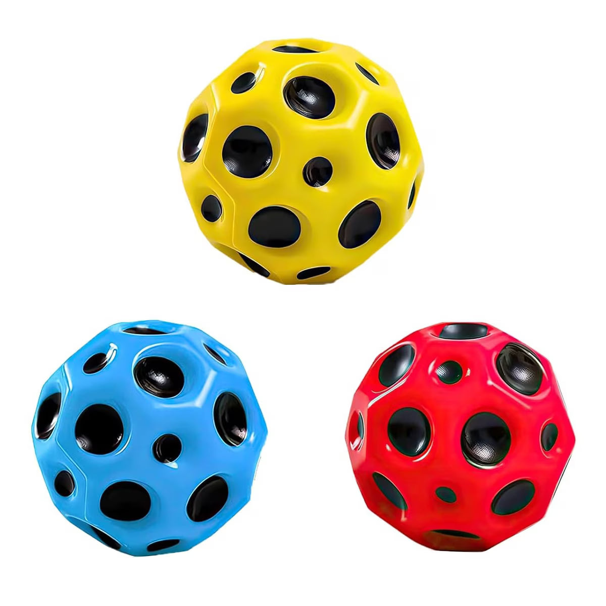 Set 3 Minge Saltareata, Space Moon Ball, 7 cm