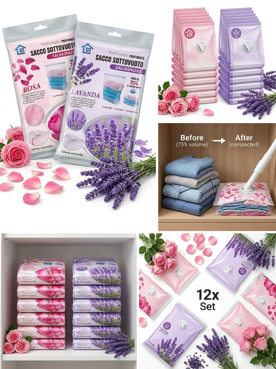 Set 12 Saci de Vidat Parfumați (50 x 60 cm) - aroma trandafir si lavanda