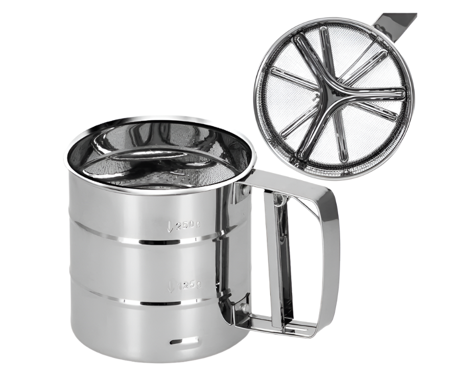 Sita faina/zahar, Inox, Capacitate 375 g, Argintiu