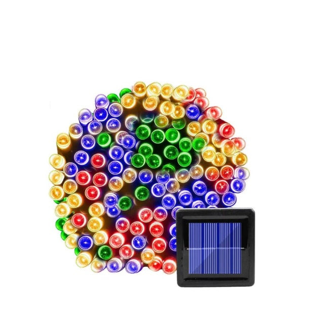 Instalatie solara 30 m, 300 LED-uri, culoare multicolora