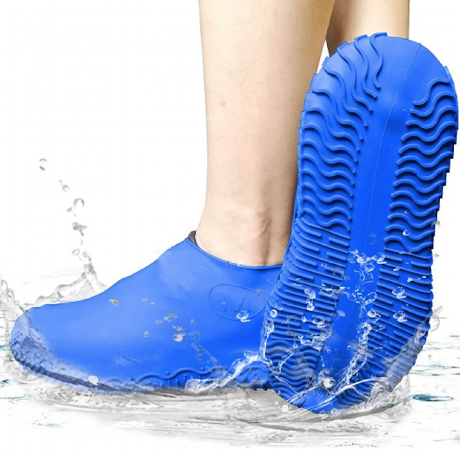 Set2x Huse din silicon pentru protectie incaltaminte, albastru, marimea 38 - 43