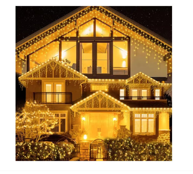 Instalatie 25 metri x 1 metru, franjuri 640 led , diverse culori