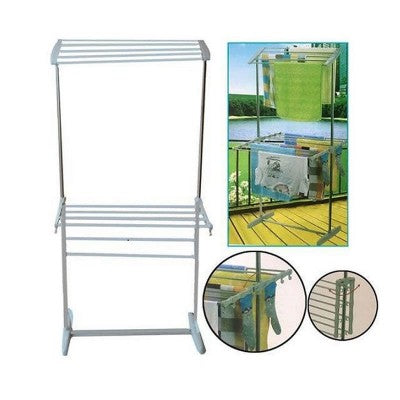 Uscator de rufe cu 2 nivele, pe verticala, pentru spatii inguste
