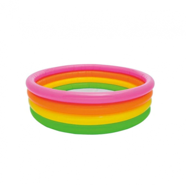 Piscina gonflabila cu 4 inele, 168x46 cm, multicolora
