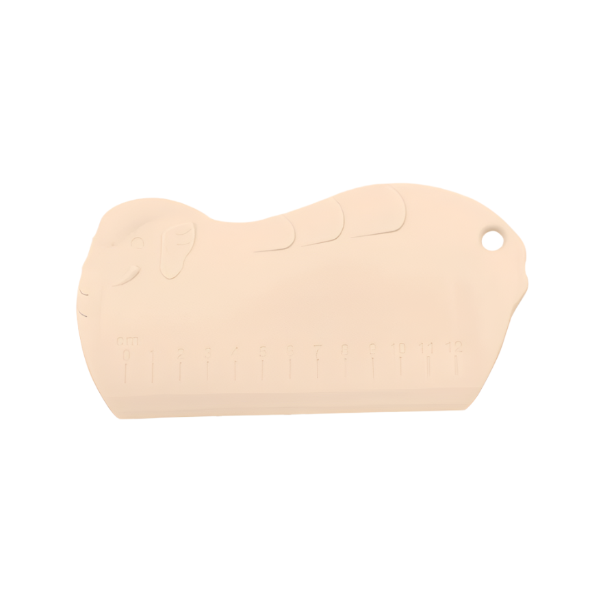 Taietor aluat din plastic ABS, crem, gradat, model elefant, 17 x 9 cm