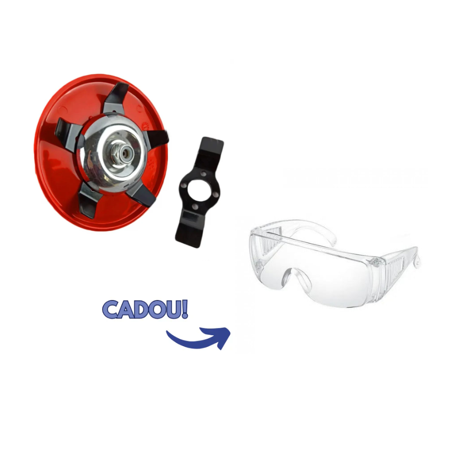 Disc pentru motocoasa cu 2 tipuri de lame + CADOU Ochelari protectie motocoasa transparenti PVC