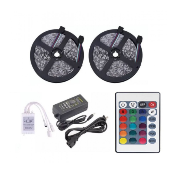 Kit banda led 10 metri , 600 led, diverse culori + jocuri , transformator + telecomanda