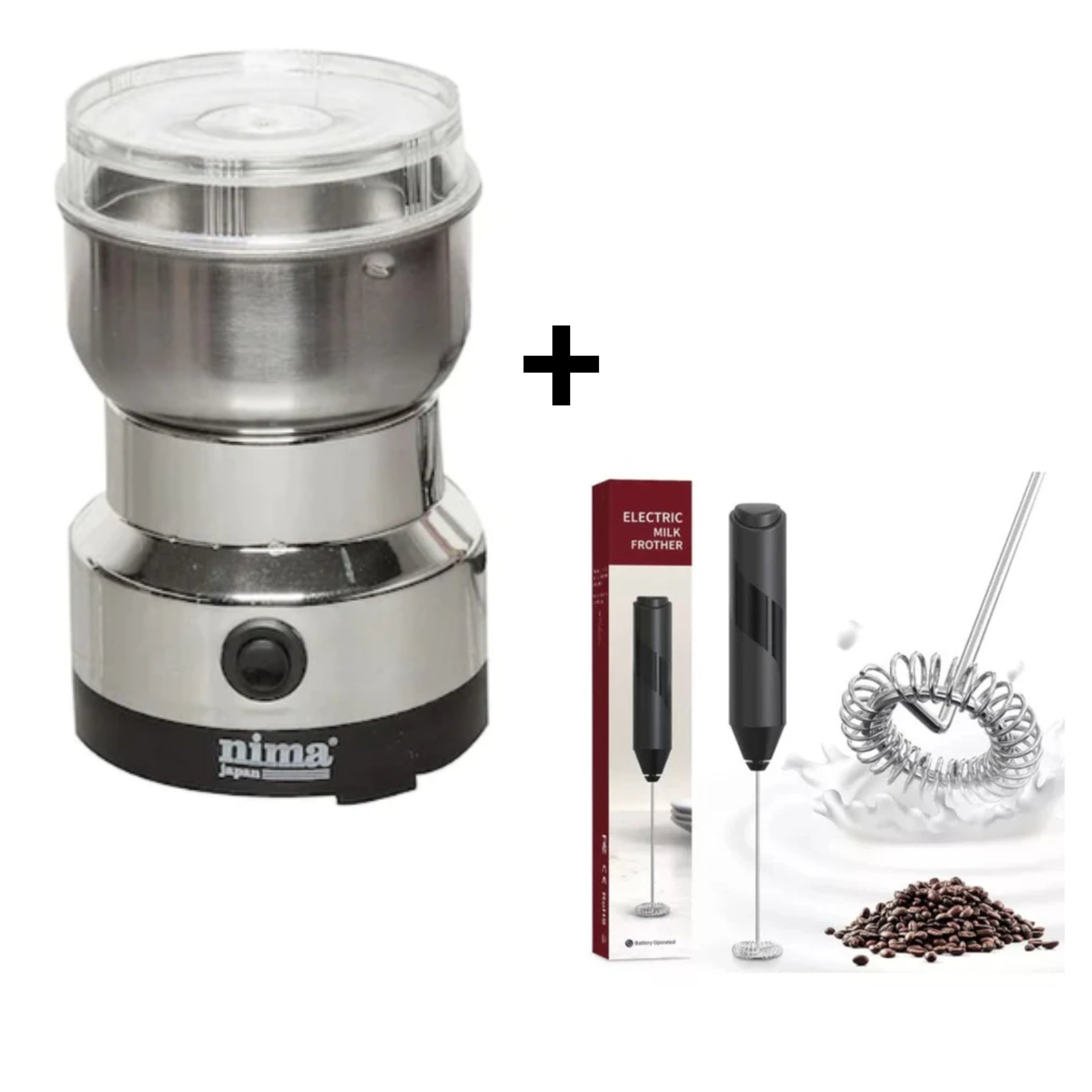 Rasnita electrica pentru cafea + Mixer pentru spuma de lapte, cafea