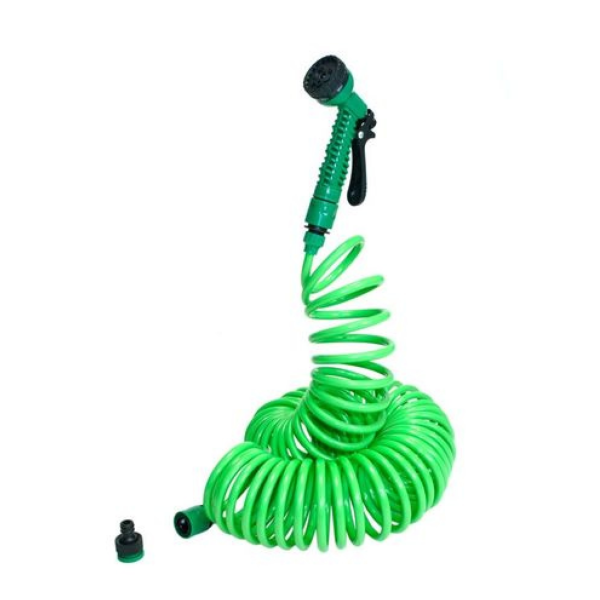 Furtun spiralat pentru gradina, 4 functii, 15 metri