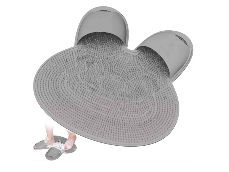 Covoras din Silicon pentru dus, forma Iepuras, masaj picioare, curatare, 45x45 cm