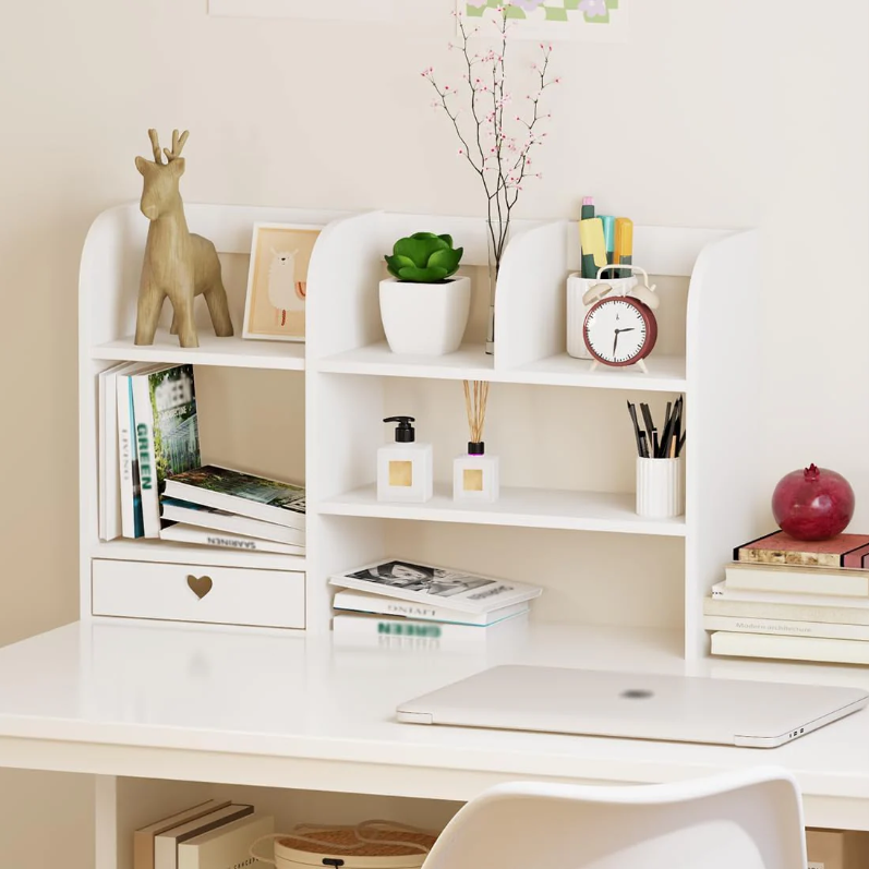 Organizator de birou/cosmetice/jucarii - Raft cu sertar pentru stocare si decoratiuni