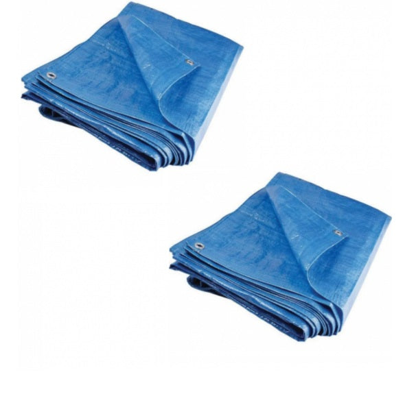 Set 2 x Prelate impermeabile cu inele, 80 gr/mp, rezistenta UV, dimensiune 3 m x 4 m