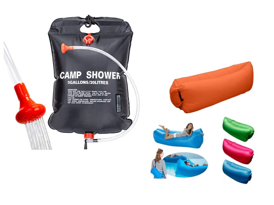 Dus solar camping, capacitate 20L + Saltea gonflabila Ripstop Nylon pentru aer liber