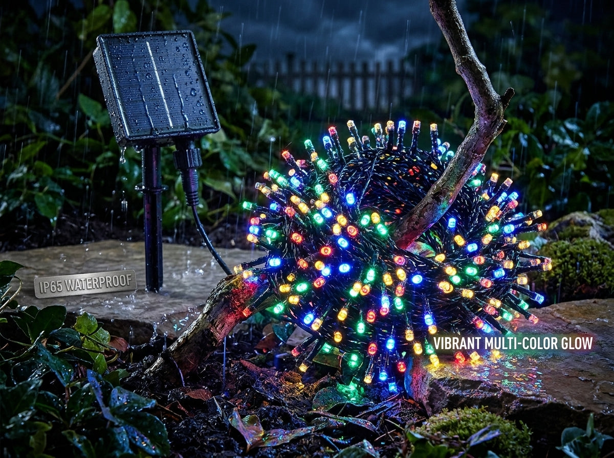 Sir solar 300led, 33m cu telecomada si incarcabil usb, diverse culori