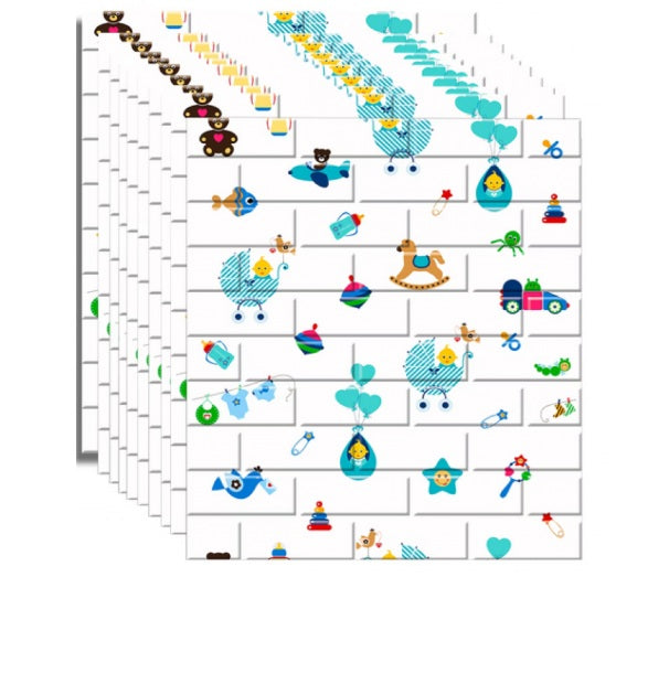 Set 10 placi Tapet autoadeziv 3D (design caramida) 70*77cm 3D Model COPII