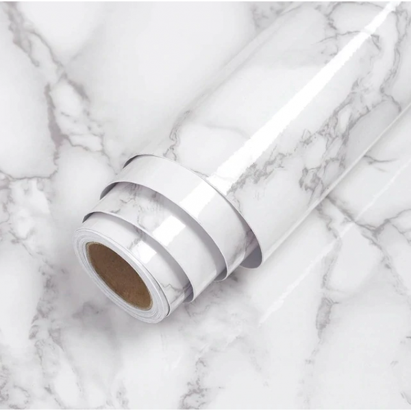 Set 3x folie autoadeziva imitatie marmura alba 60 x 200 cm