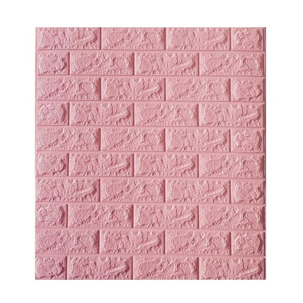 Set 5 x Tapet autoadeziv 3D, 77 x 70 cm caramizi roz