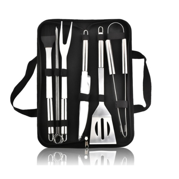 Set 9 ustensile gratar cu geanta pentru depozitare